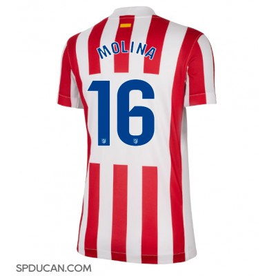 Zenski Nogometni Dres Atletico Madrid Nahuel Molina #16 Domaci 2025-26 Kratak Rukav Zenski Nogometni Dres Atletico Madrid Nahuel Molina #16 Domaci 2025-26 Kratak Rukav